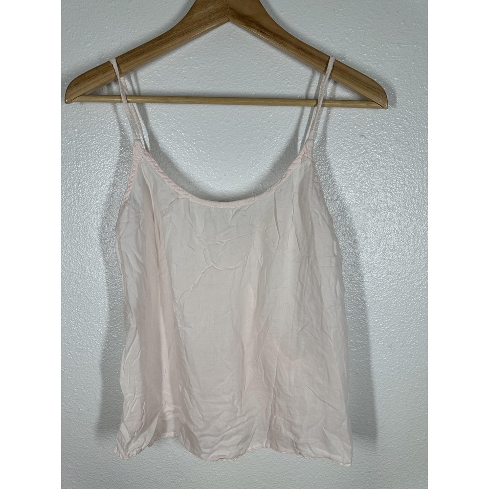 Cloth & Stone Tank Top Womens Medium Pink Cami Double Strap Pocket Made USA